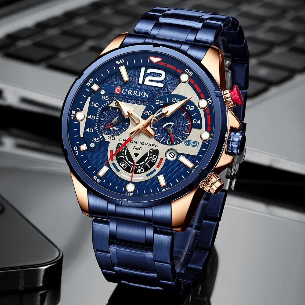 🕰️ Reloj Curren Vegas - A prueba de agua y pulsera en acero inoxidable 🕰️