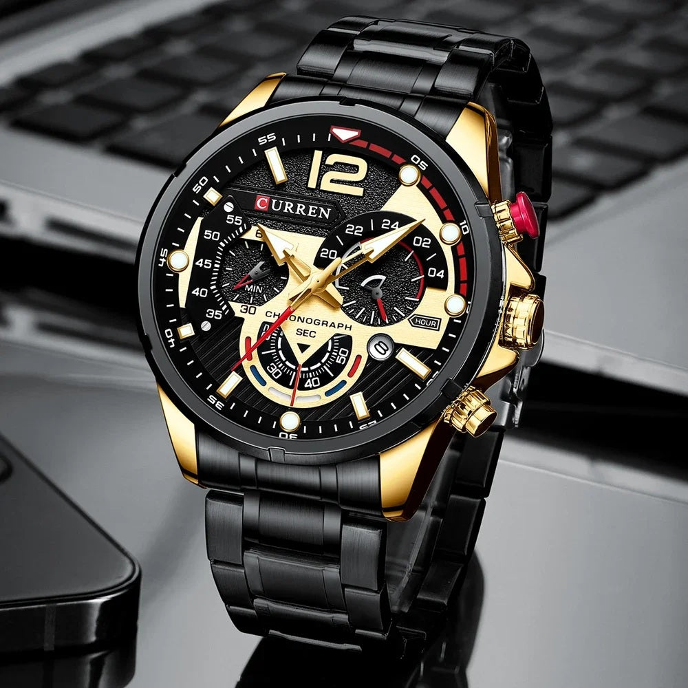 🕰️ Reloj Curren Vegas - A prueba de agua y pulsera en acero inoxidable 🕰️