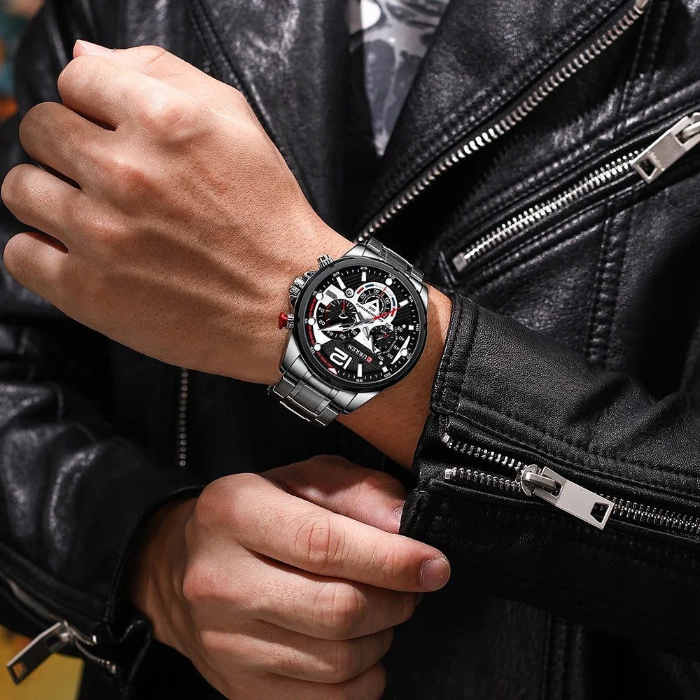 🕰️ Reloj Curren Vegas - A prueba de agua y pulsera en acero inoxidable 🕰️