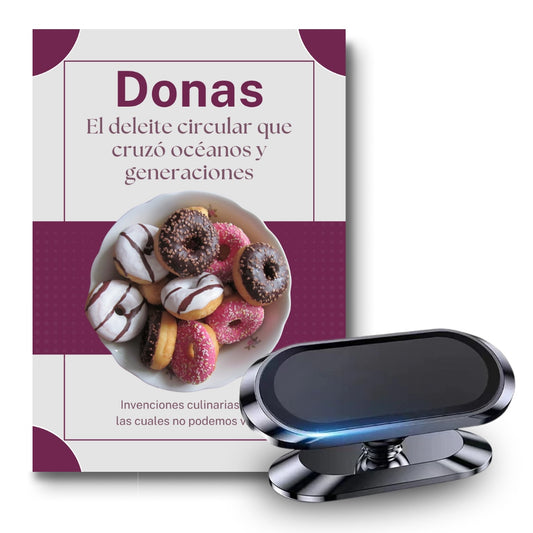 E-book Donas - Como Hacer Donas | Regalo Soporte Magnético para Teléfono 360°