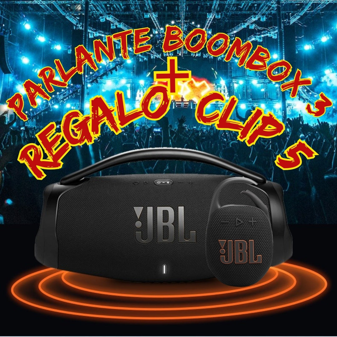 Parlante Boombox 3 y Regalo Clip 5 - Potencia al maximo